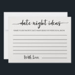 Date Night Ideas Card Brautparty Game Einladung<br><div class="desc">Benutzerdefiniertes Datums Night Ideenkarte Brautparty</div>