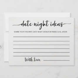 Date Night Ideas Card Brautparty Game Einladung