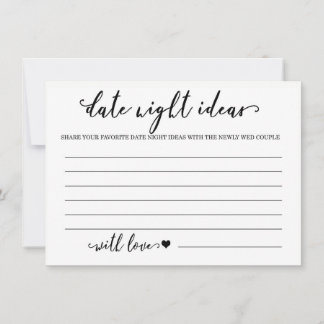  Date Night Ideas Carte Fête des mariées Jeu