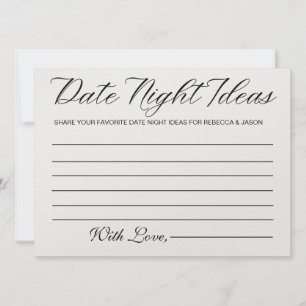 Date Night Ideas Carte Fête des mariées Jeu