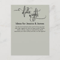 Date Night Ideas Elegante Sage Green Advice Card