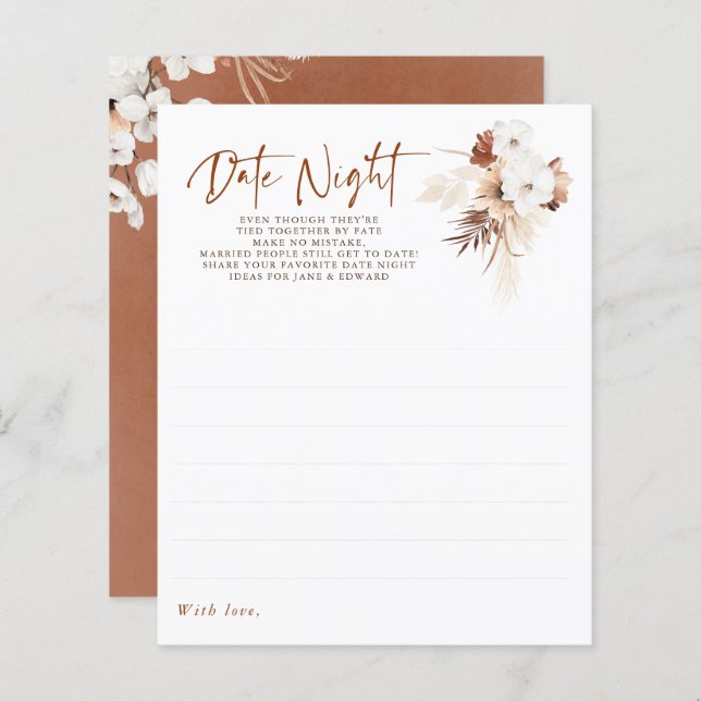 Date Night Ideas for Couple or Bride - Terracotta (Vorne/Hinten)