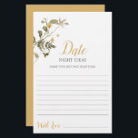 Date Night Ideas Wildblume Brautparty Karte<br><div class="desc">Wildblume Frühjahrsflorale Vorstellungen Brautparty Spielkarte</div>