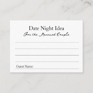 Date Night Ideen Beratungskarte Hinweiskarte