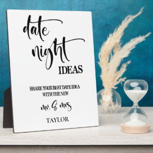 Date Night Ideen Schild Tischplatte Plakette Fotoplatte