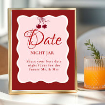 Date Night Valentins Bridal Shower Hochzeitsschild
