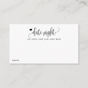 Date Nuit Idée Coeur Minimaliste Cartes de Calligr