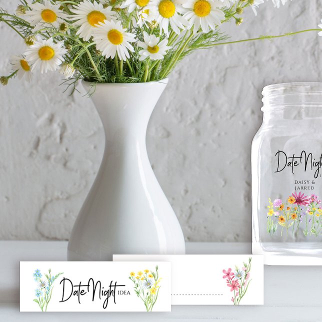 Date Nuit Idée Fleur sauvage Meadow Pastel Floral (Date Night idea cards from my Wildflower Meadow collection (date night jar available separately))