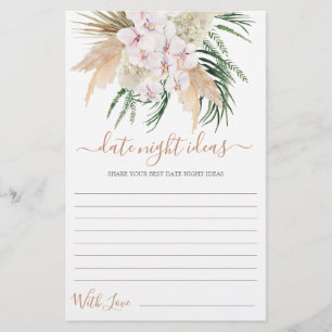 Date Nuit idées carte de douche nuptiale