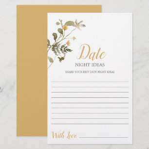 Date Nuit idées fleur sauvage carte de douche nupt