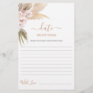 Date Nuit idées pampas herbe carte de douche nupti