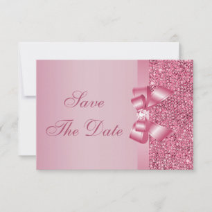 Date Rose Paillettes Imprimées Nœud & Diamant Save the 