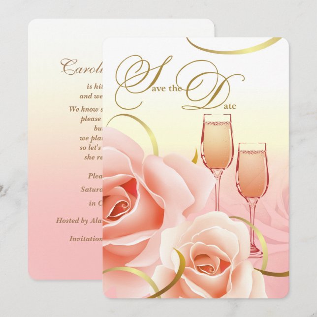 Date Save the date. Annonces secrètes de fête d'anniver (Devant / Derrière)