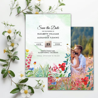 Date Save the date. prairie sauvage | Photocarte Fleur 