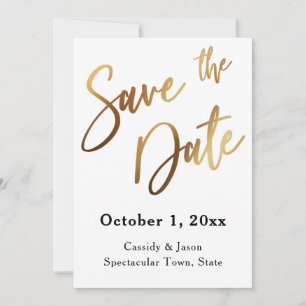 Date Typographie Gold Save the Date, Fond noir Bokeh