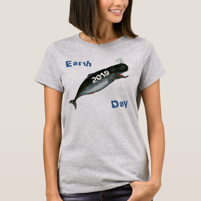 Dated Earth Day Whale T - Shirt (Vorderseite)