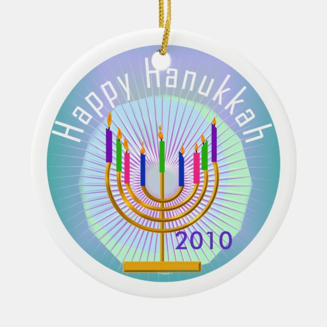 Dated Happy Hanukkah Keepake Ornament (Vorne)