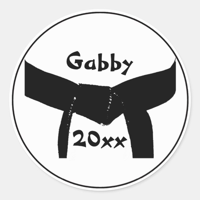 Dated Martial Arts Basic Black Belt Stickers (Vorderseite)