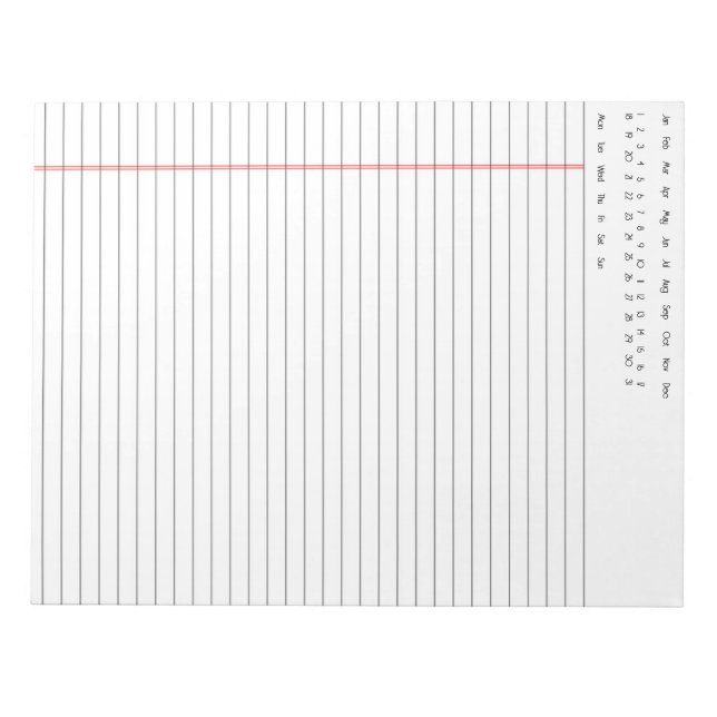 Dated Notepad Notizblock (Vorderseite)