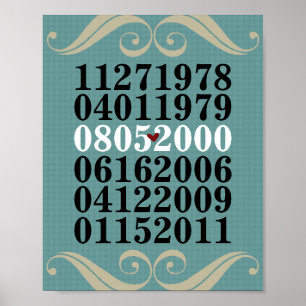 Dated Wall Art - Familien mit 3 Kindern Poster