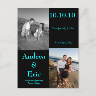 Daten speichern ankündigungspostkarte