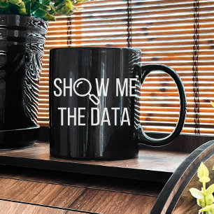 Daten, Statistiken, Informatik anzeigen Kaffeetasse