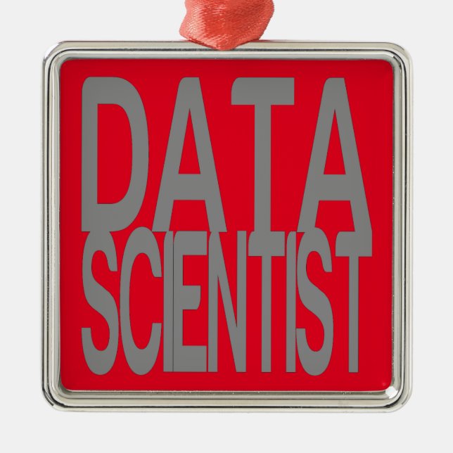 Daten-Wissenschaftler im hohen silbernen Text Ornament Aus Metall (Vorne)
