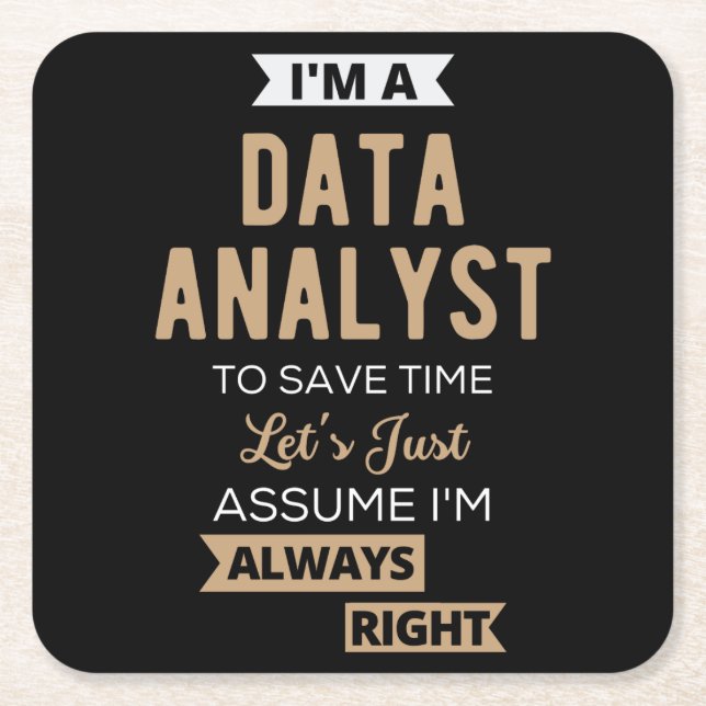 Datenanalyst Rechteckiger Pappuntersetzer (Vorderseite)