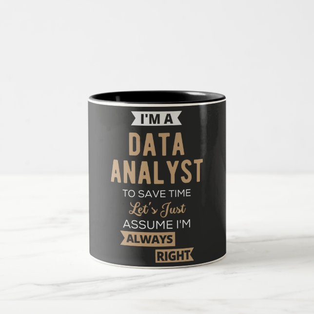 Datenanalyst Zweifarbige Tasse (Mittel)