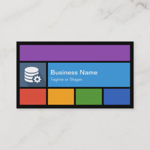 Datenbank-Manager - Farbige Tiles kreativ Visitenkarte