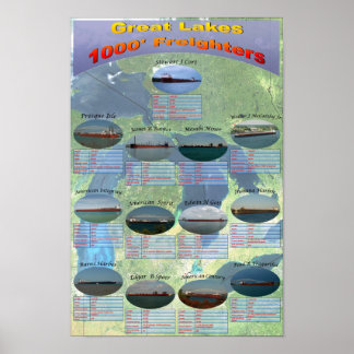 Datenplakat für 1000 Footer Great Lakes Fraighters Poster
