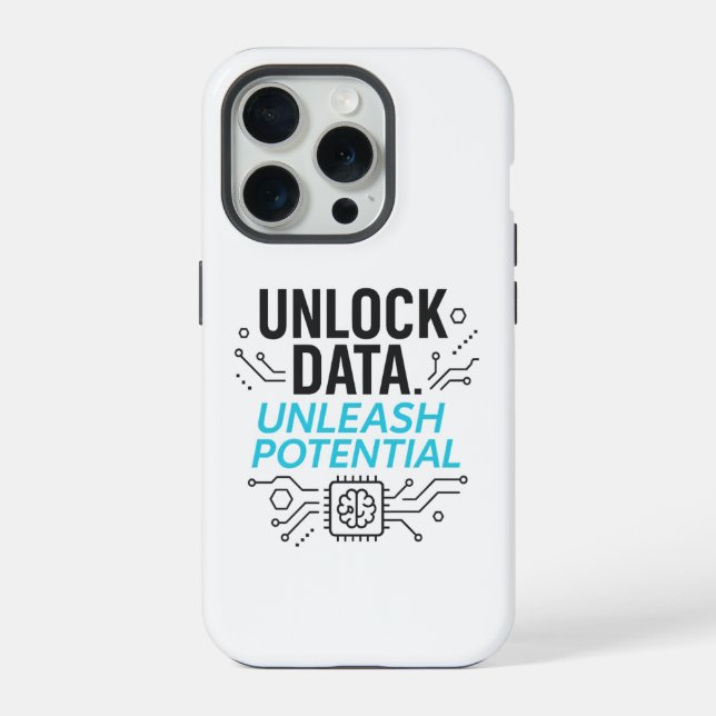 Datenrevolution: Abstrakte AI-Potential-Matrix-Tec iPhone 15 Pro Hülle (Rückseite)