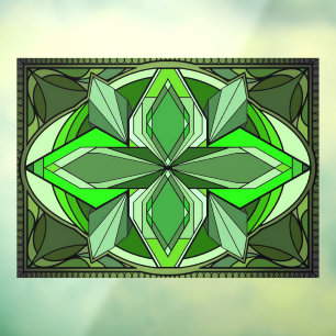 Datenschutzklammer für Green Art Deco Fensteraufkleber