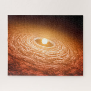 Datenträger von Material umgeben Star Fu Orionis.