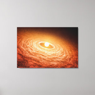Datenträger von Material umgeben Star Fu Orionis. Leinwanddruck