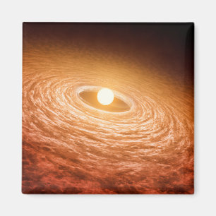 Datenträger von Material umgeben Star Fu Orionis. Magnet