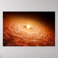 Datenträger von Material umgeben Star Fu Orionis.