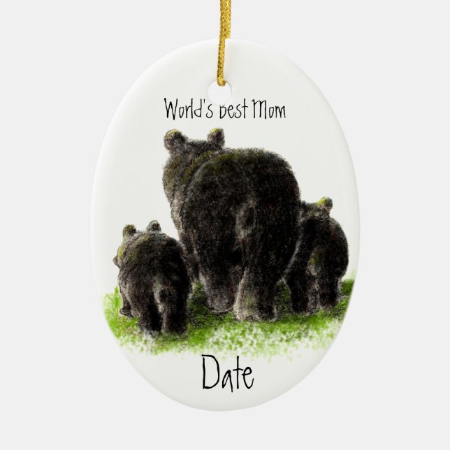 Datiert, die beste Mama Niedlich Black Bar der Wel Keramikornament (Vorne)