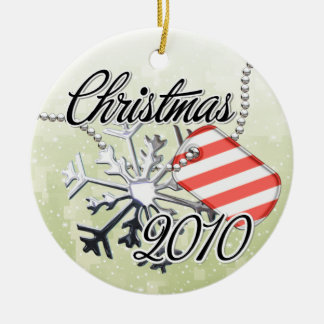 Datierte Militärweihnachtsverzierung Keramikornament