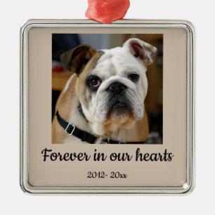 Datiertes benutzerdefiniertes Foto Bulldogge Hund Ornament Aus Metall