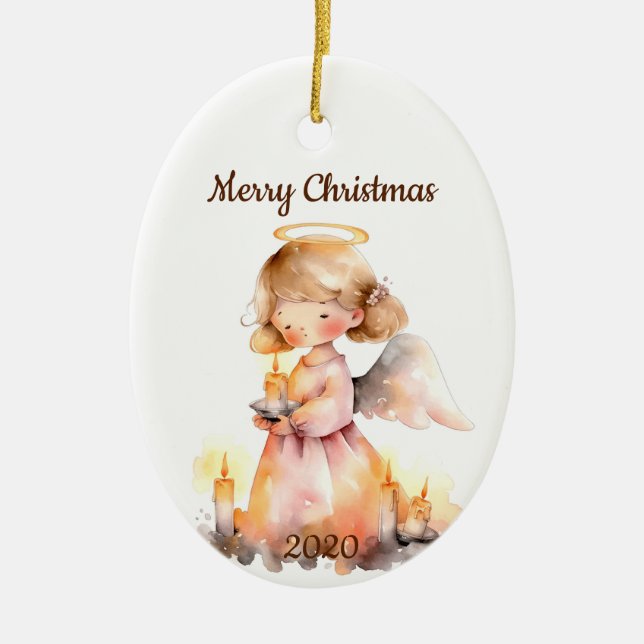 Dating Christmas Angel for Joy Sessing Keramik Ornament (Vorne)