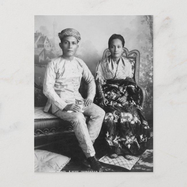 Dato Mandi und Ehefrau - Philippinen Postkarte (Vorderseite)