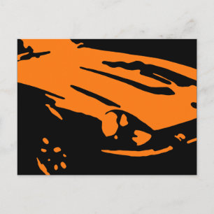 Datsun 240Z Detail - Orangefarbene Postkarte