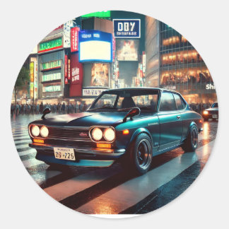 Datsun 510 nissan shibuya tokyo car japan japanese runder aufkleber