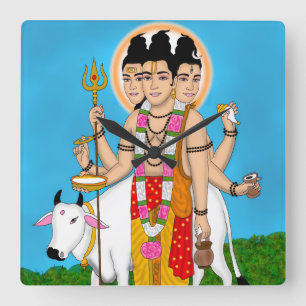Dattatreya-Uhr Quadratische Wanduhr
