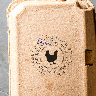 Datum, an dem die Eier in der Briefmarke der Gummi Gummistempel