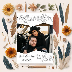 Datum der Blume und des gerissenen Papiers Gerette Einladung