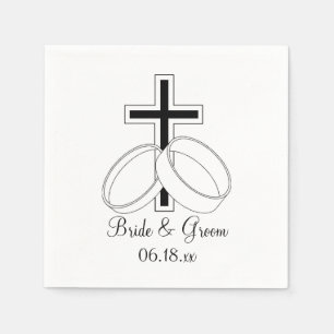 Datum der christlichen Hochzeitserklärung Serviette