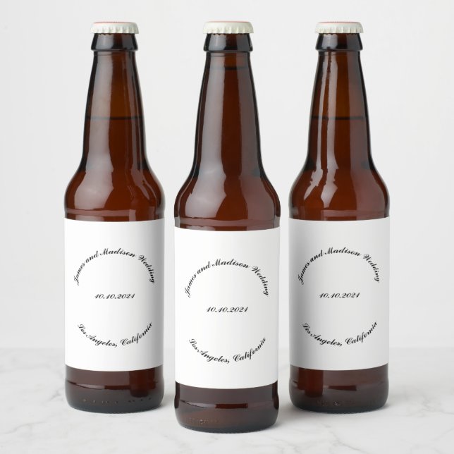 Datum der eleganten Hochzeit des benutzerdefiniert Bierflaschenetikett (Flaschen)