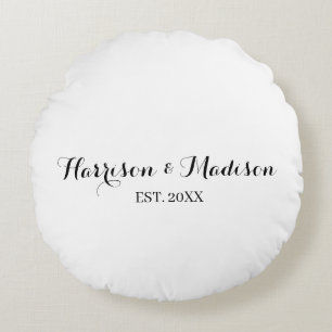 Datum der Hochzeit des personalisierten Skriptname Rundes Kissen